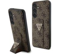 Guess GUHCS24SPGS4TDW Samsung Galaxy S24 hardcase Grip Stand 4G Triangle Strass marron