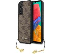 Guess GUHCSA34GF4GBR A34 5G A346 marron hardcase 4G Charms Collection Housse de protection