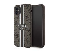 Guess GUHMN61P4RPSW iPhone 11 / Xr marron hardcase 4G Printed Stripes MagSafe Housse de protection