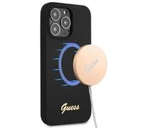 Guess GUHMP13LLSLMGBK Coque en silicone avec logo Script Gold, pour iPhone 13 Pro