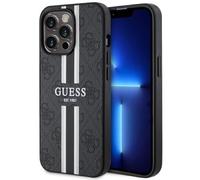 Guess GUHMP13XP4RPSK Coque Rigide pour iPhone 13 Pro Max 6,7" Noir à Rayures imprimées 4G