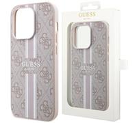 Guess Guhmp13Xp4Rpsp Étui Pour Iphone 13 Pro Max - Rose 4G Imprimé Rayures Magsafe