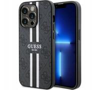 Guess Guhmp14Lp4Rpsk Etui pour Iphone 14 Pro - Noir 4G Rayures Imprimées Magsafe