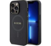 Guess GUHMP14LPSAHMCK Housse pour iPhone 14 Pro - noir saffiano MagSafe Housse pour téléphone portable