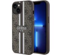 Guess Guhmp14Mp4Rpsw Etui pour Iphone 14 Plus - Marron 4G Rayures imprimées Magsafe
