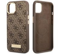 Guess Guhmp14Su4Gprw Iphone 14 6.1" Marron/Brun Étui Rigide 4G Plaque Logo Magsafe
