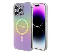 Guess GUHMP15LHITSP Coque Rigide pour iPhone 15 Pro 6,1" Rose IML Iridescent