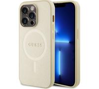 Guess GUHMP15LPSAHMCB Coque pour iPhone 15 Pro 6.1", Or, Or, Rigide