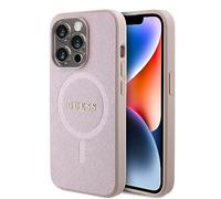 Guess Guess Coque arrière Saffiano MagSafe iPhone 15 Pro Rose Rose