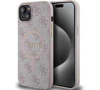 Guess GUHMP15MG4GFRP iPhone 15 Plus / 14 Plus 6.7" różowy/pink hardcase 4G Collection Leather Metal Logo MagSafe
