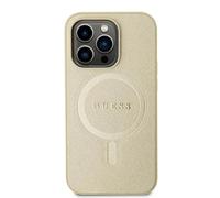Guess GUHMP15MPSAHMCB Saffiano Coque Rigide pour iPhone 15 Plus 6,7" Doré