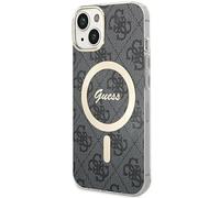 Guess GUHMP15SH4STK Coque pour iPhone 15 6,1" Noir Coque Rigide IML 4G