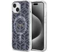 Guess GUHMP15SHGCUSTGK Coque pour iPhone 15/14/13 6,1" Noir Coque Rigide IML GCube