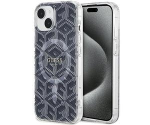 Guess GUHMP15SHGCUSTGK Coque pour iPhone 15/14/13 6,1" Noir Coque Rigide IML GCube