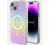 Guess GUHMP15SHITSP Coque Rigide pour iPhone 15 6,1" Rose IML Iridescent