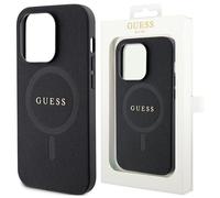 Guess GUHMP15SPSAHMCK iPhone 15 6,1 noir/noir Hardcase Saffiano MagSafe Étui pour téléphone portable