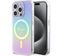 Guess GUHMP15XHITSU Coque Rigide pour iPhone 15 Pro Max 6,7" Violet IML Iridescent