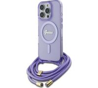 Guess GUHMP16LHCTSGNSU iPhone 16 Pro 6.3" violet hardcase Crossbody Cord Script MagSafe Housse de protection