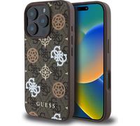Guess Guhmp16Lp4Pwpw Iphone 16 Pro6.3 Boîtier rigide brun/marron Peony sur fond 4G Magsafe