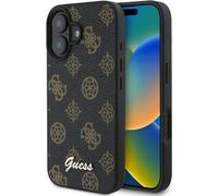 Guess GUHMP16MPGPYSK Apple iPhone 16 Plus coque rigide PU Peony Script MagSafe noir