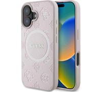 Guess GUHMP16SPSAPSMEP Apple iPhone 16 hardcase Saffiano Peony Classic Logo MagSafe rose