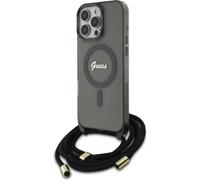 Guess GUHMP16XHCTSGNSK Apple iPhone 16 Pro Max hardcase Crossbody Cord Script MagSafe noir