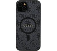 Guess GUHMS24SG4GFRK Samsung Galaxy S24 hardcase 4G Collection Cuir Logo Métal MagSafe noir