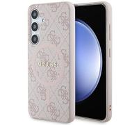 GUESS GUHMS24SG4GFRP Coque pour S24 S921 Rose Coque Rigide 4G Collection Cuir Métal Logo