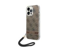 Guess GUOHCP14LH4STW 4G Print Strap Case, Marron - iPhone 14 Pro