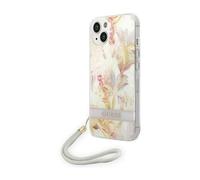 Guess GUOHCP14MHFLSU Étui Strap Fleur, Violet - iPhone 14 Plus