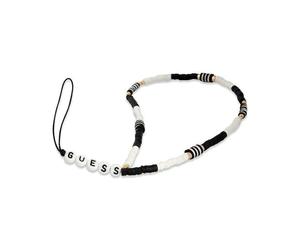 Guess GUSTBCKH Phone Strap Heishi Perles Noir Blanc