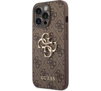 Guess Étui Rigide Protection Braun 4G BIG Metalllogo pour IPHONE 14 Pro 6,1 "