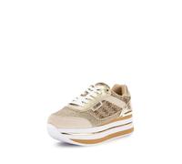 GUESS Baskets basses beige / beige foncé / blanc, Taille 37