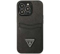 Guess Hardcase Étui pour téléphone portable Saffiano Triangle Logo noir pour iPhone 13 Pro Max 6,7