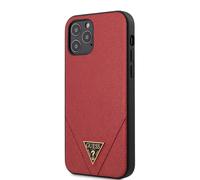 Guess Hardcase Saffiano V Stitch rouge pour iPhone 12 6,1" Cover Housse