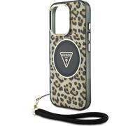 Guess HC IML Leopard Triangle Cord Strap Apple iPhone 16 Pro Max MagSafe gris