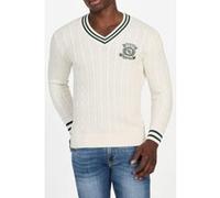 GUESS Hewie V Neck Cable S Salt White Taille: S | Pulls Outlet | Homme | Blanche