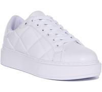 Guess Hilan Matelassé Plateforme À Lacets Trainer Noir Femmes EU 36-42