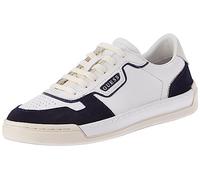 Guess Homme STRAVE Vintage Sneaker, Blanc Bleu, 42 EU