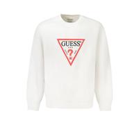 Guess, Homme, Sweatshirts et sweats à capuche, Blanc, Taille: XL SweaT-shirt Blanc en Coton avec Logo Imprimé