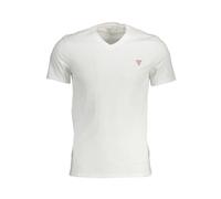 Guess, Homme, Tops, Blanc, Taille: 2XL T-shirt blanc élégant à col en V