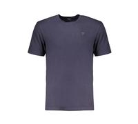Guess, Homme, Tops, Bleu, Taille: L T-shirt en Coton Bleu avec Détail en Textile