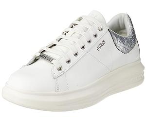 GUESS Homme VIBO Sneaker, Argent Blanc, 45 EU