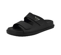 GUESS Homme Visel Sandale, Texture Saffiano Noir 001, 39.5 EU