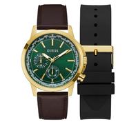 GUESS Hommes Analogique Quartz Montre avec Bracelet en Cuir GW0664G2