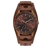 GUESS Hommes Analogique Quartz Montre avec Bracelet en Cuir W1100G3