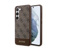 Guess Housse 4G Bottom Stripe Collection Logo Métal Marron - Galaxy S24
