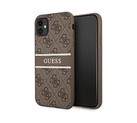 Guess Housse 4G Imprimé Stripe Marron - iPhone 11
