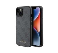 Étui Guess pour iPhone 15 6.1 gris étui rigide 4G Metal Gold Logo