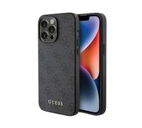 Guess Housse Rigide de Protection Étui Gris 4G Or Logo IPHONE 15 Pro Max 6,7 "